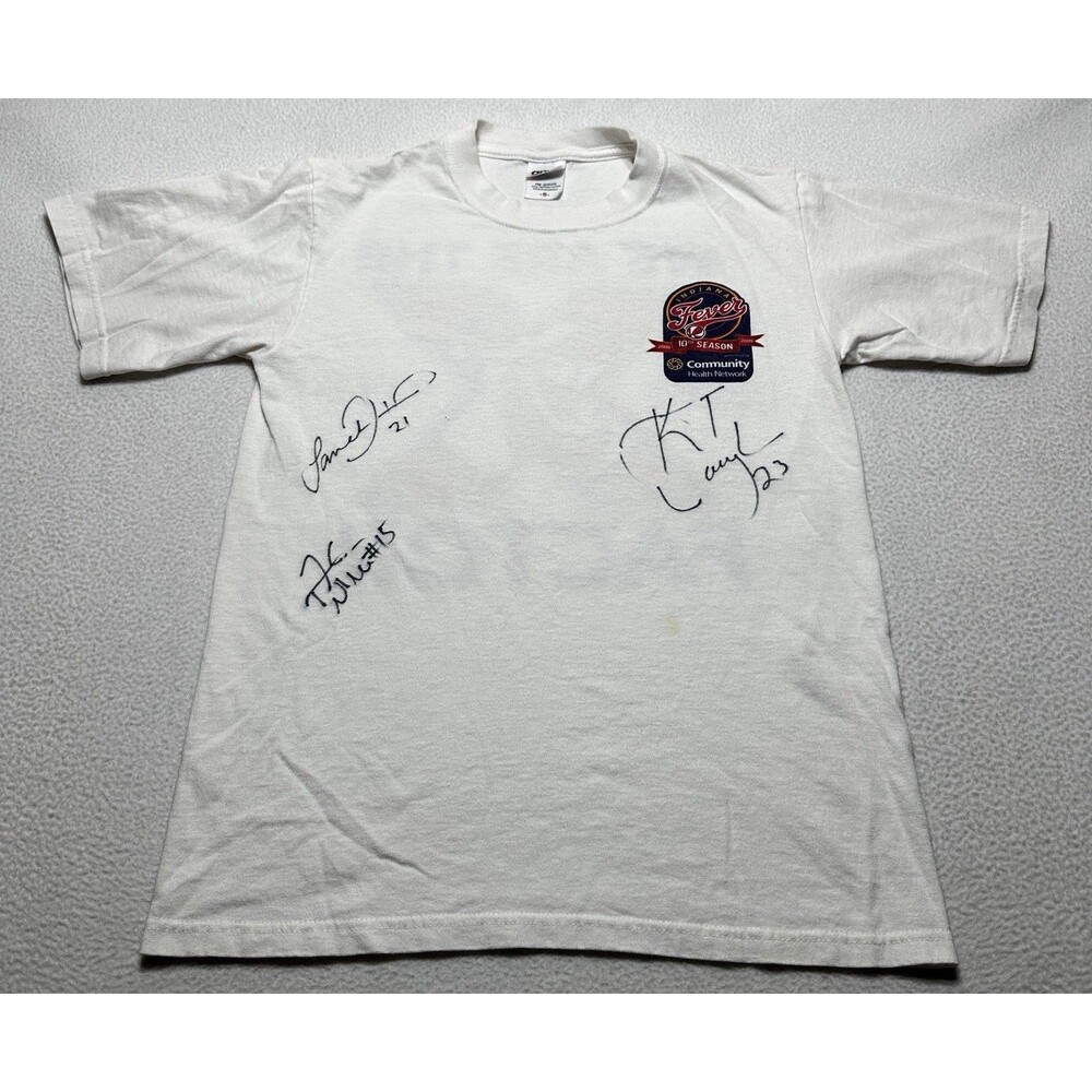 Indiana Fever Autographed WNBA Basketball T Shirt Unisex Size Small *READ